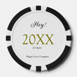 Hey het is nieuwjaar voeg jaar toe goud zwart eenv poker chips