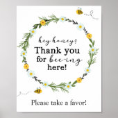 Hey Honey Bee Favor Bordje Poster (Voorkant)