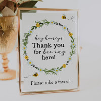 Hey Honey Bee Favor Sign