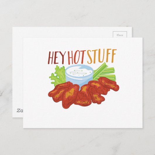 Hey Hot Stuff Briefkaart (Voorkant / Achterkant)