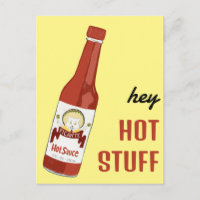 HEY HOT STUFF Spicy Hot Sauce Cat Maracas Love