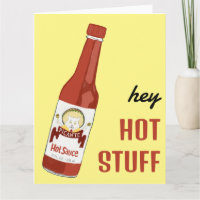 HEY HOT STUFF Spicy Hot Sauce Cat Maracas Love