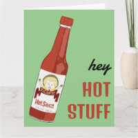 HEY HOT STUFF Spicy Hot Sauce Cat Maracas Love
