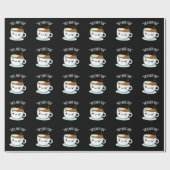 Hey Hot-Tea Funny Cuppa Tea Pun Dark BG Cadeaupapier (Vlak)