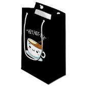 Hey Hot-Tea Funny Cuppa Tea Pun Dark BG Klein Cadeauzakje (Voorkant Gekanteld)