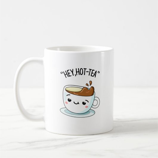 Hey Hot-Tea Funny Cuppa Tea Pun Koffiemok (Links)