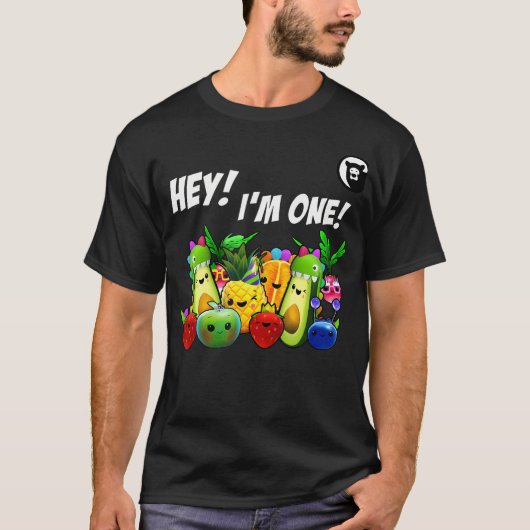 Hey ik ben een verjaardag jongen grappig fruit ver t-shirt (Voorkant)