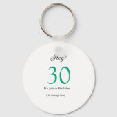 Hey it's 30th birthday green black bold letter nam sleutelhanger (Achterkant)
