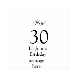 Hey it's 30th birthday green black bold letter nam  zelfinktende stempel