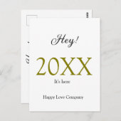 Hey it's new year add year gold black simple. Mini Briefkaart (Voorkant / Achterkant)