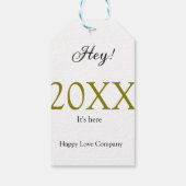 Hey it's new year add year gold black simple. Mini Cadeaulabel (Achterkant)