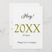 Hey it's new year add year gold black simple. Mini Kaart (Voorkant / Achterkant)