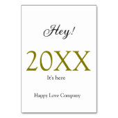 Hey it's new year add year gold black simple. Mini Kaart (Achterkant)