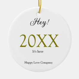 Hey it's new year add year gold black simple. Mini Keramisch Ornament