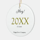 Hey it's new year add year gold black simple. Mini Keramisch Ornament (Links)