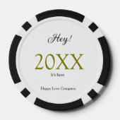 Hey it's new year add year gold black simple. Mini Poker Chips (Achterkant)