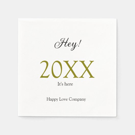 Hey it's new year add year gold black simple. Mini Servet (Voorkant)