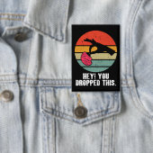 Hey je liet dit brein grappige meme grap retro button (Insitu)