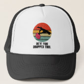 Hey je liet dit brein grappige meme grap retro trucker pet (Voorkant)