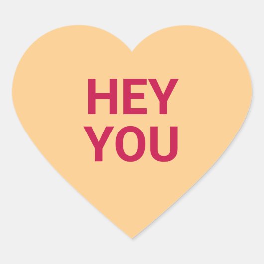 Hey jij leuke leuke Valentijnsdag conversatie Hart Sticker (Voorkant)