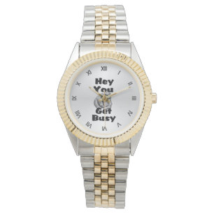 Hey jij wordt druk vinger zilver horloge