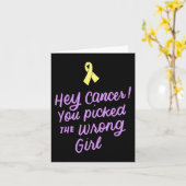 Hey Kanker Je koos de verkeerde meisje jeugd blikj Kaart (Gele Bloem)