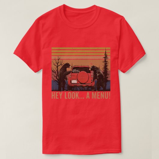 Hey Kijk een menu grappige Camping Beer  Essenti T-shirt (Design voorkant)