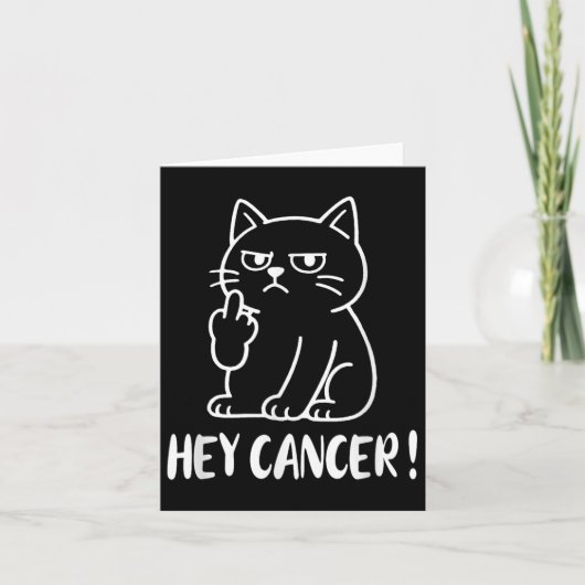 Hey Kreeft FU Grappig Meme Kat Middelvinger Fck Ca Kaart (Voorkant)