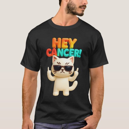 Hey Kreeft FU Grappig Meme Kat Middelvinger Fck Ca T-shirt (Voorkant)