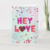 Hey Liefde Valentijnsdag Feestdagen Kaart (Voorkant)