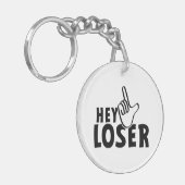 Hey loser. losers, mafkees, onnozele, neurd....  sleutelhanger (Voorkant Links)