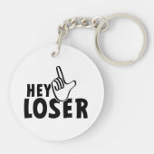 Hey loser. losers, mafkees, onnozele, neurd....  sleutelhanger (Achterkant)