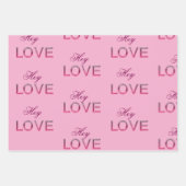 'Hey Love' Wrapping Paper Flat Sheet Set van 3 (Voorkant 2)