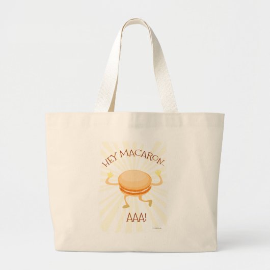 Hey Macaron Dance Cookie Cute Cartoon Slogan Grote Tote Bag (Voorkant)