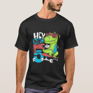 Hey Man Gimme The 5 Funny T-Rex Dinosaur Skateboa T-shirt