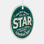 Hey Meisje, je bent een STER! Scout Ornament (Voorkant Rechts)