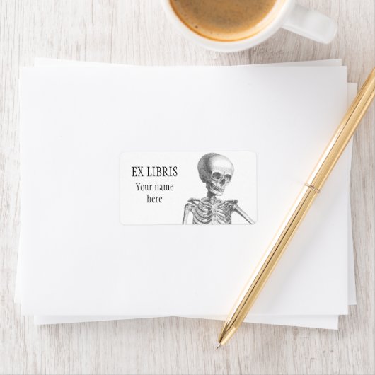 Hey Meisje  skelet bookplate Etiket (Insitu)