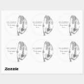 Hey Meisje  skeletboekplaat Ronde Sticker (Vel)