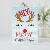 Hey! Merry Christmas Bedankkaart (Staand voorkant)