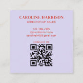 Hey Moderne minimalistische gewaagde kleurrijke QR Vierkante Visitekaartje (Achterkant)