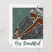 Hey Mooie zwarte vrouw in een Afrikaanse hoofd wra Briefkaart (Voorkant / Achterkant)