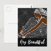Hey Mooie zwarte vrouw in een Afrikaanse hoofd wra Briefkaart (Voorkant / Achterkant)