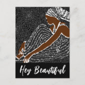 Hey Mooie zwarte vrouw in een Afrikaanse hoofd wra Briefkaart (Voorkant)