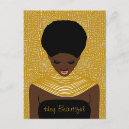Hey Mooie Zwarte Vrouw met een Tribal Ketting Briefkaart