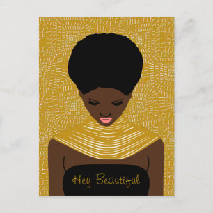 Hey Mooie Zwarte Vrouw met een Tribal Ketting Briefkaart