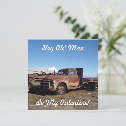 Hey Ole Man, word mijn Valentijn grappig Feestdagenkaart (Staand voorkant)