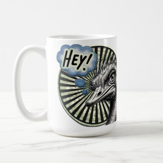 Hey Ostrich Bubble Mug Koffiemok (Links)