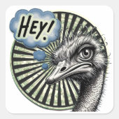 "Hey Ostrich" Bubble Thought Sticker (Voorkant)
