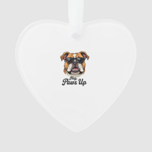 Hey Paws Omhoog Vintage Bulldog met Zonnebril Grap Ornament