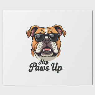 Hey Paws Up Vintage Bulldog met Zonnebril Grappig  Cadeaupapier